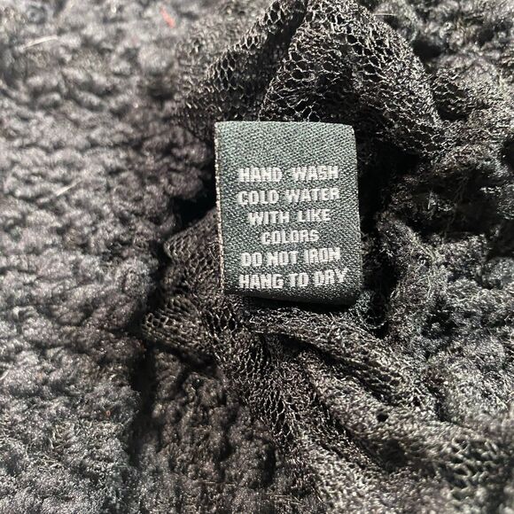 J FOR JUSTIFY Lace Sheer Blouse High Neck Long Sleeve Romantic Womens M Black - Picture 13 of 13